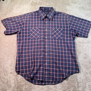 VTG Mervyn's Men's Collection Button Up Shirt Sz XL High Count Gingham